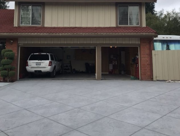 this image shows concrete driveway in Fontana, California