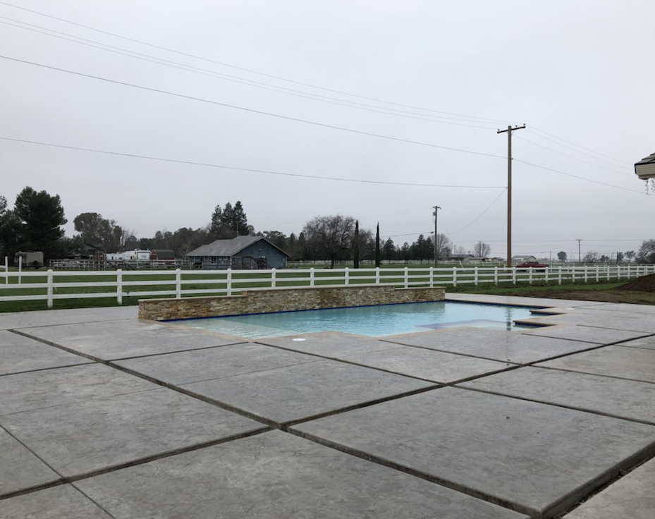 this image shows pool deck in Fontana, California