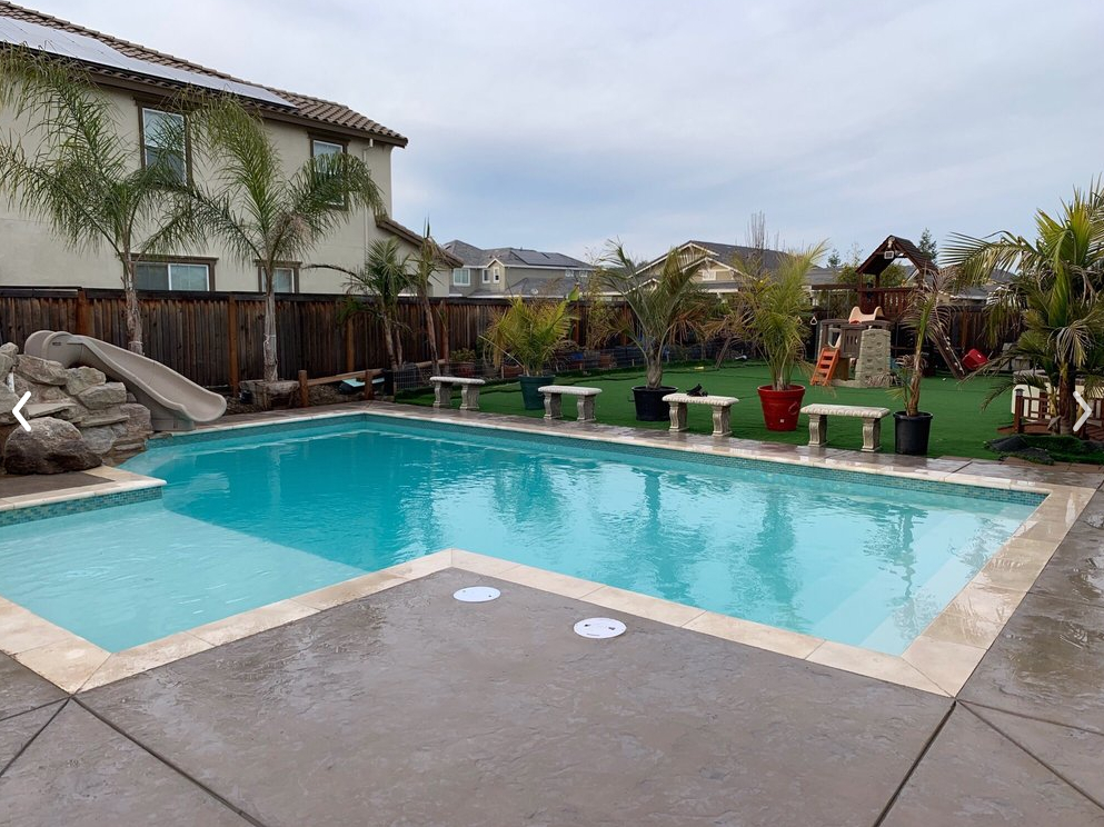 this image shows pool deck in Fontana, California